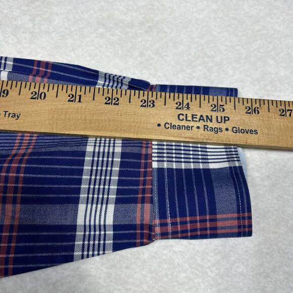 Brooks Brothers Men's L Regent Fit Non-Iron Blue Plaid Cotton Business Casual - Picture 10 of 12